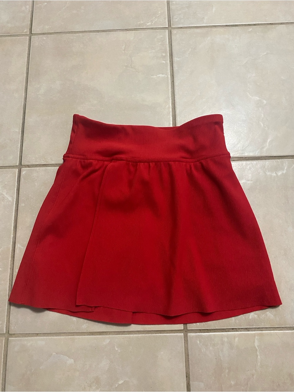 SPANX Bold Red Skater Skirt with Wide Waistband